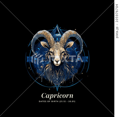 Capricorn horoscope sign. Astrology. Emblem, logo 105976784