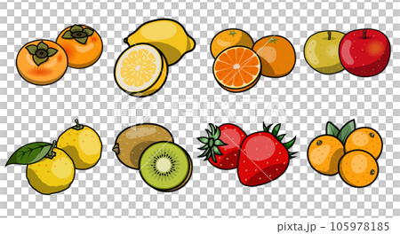 冬天的水果插畫素材 105978185