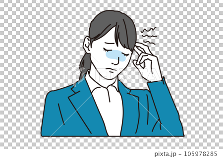 頭疼地抱著太陽穴的女商人 105978285