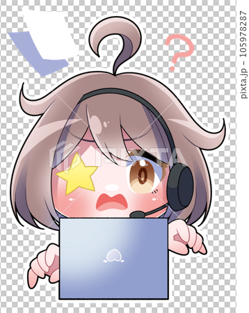 パソコンの前で疑問がある女性 105978287