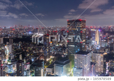 《東京都》深夜の東京都市風景 《東京都》深夜の東京都市風景 105978589