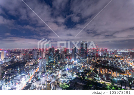 《東京都》深夜の東京都市風景 《東京都》深夜の東京都市風景 105978591