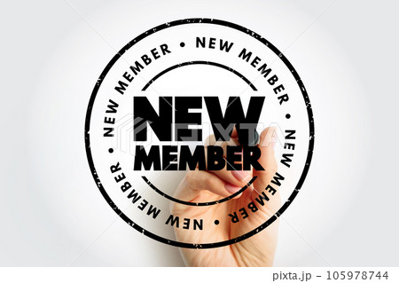 New Member text stamp, concept background 105978744