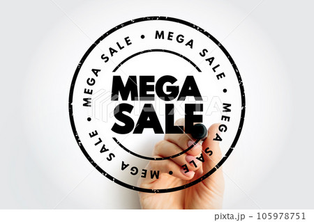 Mega Sale text stamp, business concept background Mega Sale text stamp, business concept background 105978751