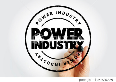 Power Industry text stamp, concept background 105978779