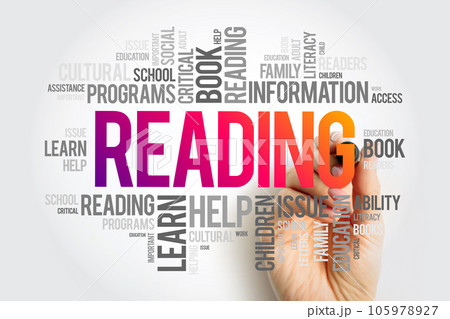 Reading word cloud collage, education concept background Reading word cloud collage, education concept background 105978927
