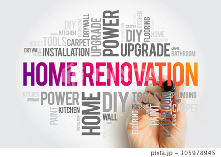 Home Renovation Word Cloud, business concept collage background 105978945