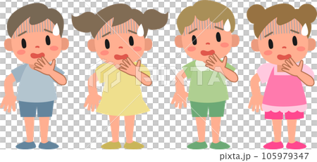 害怕的男孩和女孩插圖集 105979347