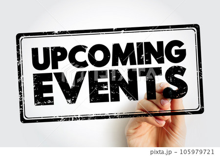 Upcoming Events text stamp, concept background 105979721