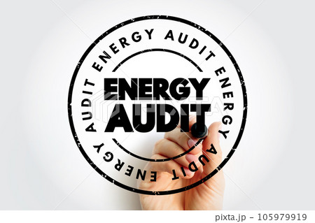 Energy Audit text stamp, concept background 105979919