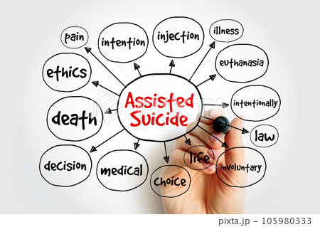 Assisted suicide mind map, medical concept for presentations and reports Assisted suicide mind map, medical concept for presentations and reports 105980333
