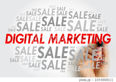 Digital Marketing sale word cloud collage, business concept background Digital Marketing sale word cloud collage, business concept background 105980611