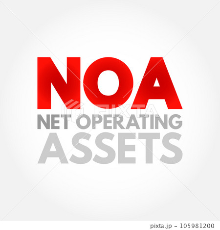 NOA Net Operating Assets -  business's operating assets minus its operating liabilities, acronym text concept background 105981200