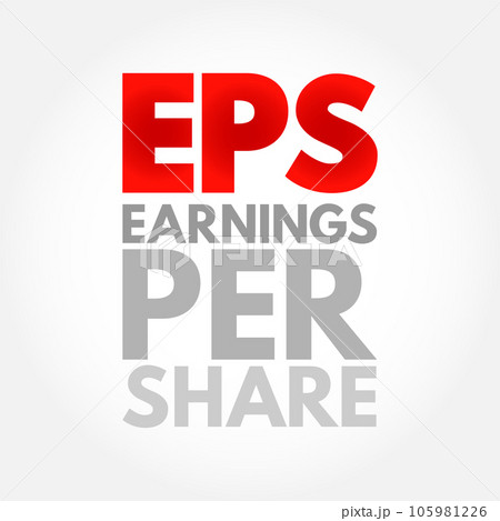 EPS Earnings Per Share - monetary value of earnings per outstanding share of common stock for a company, acronym text concept background 105981226
