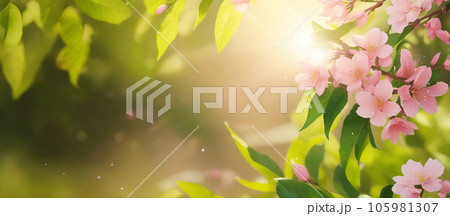 Pink Blossoms, and the Beauty of Blooming Trees in Nature's Canvas. Generative AI. 105981307