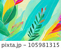 colourfull painting of plant life abstract background that is natural and calming 105981315