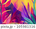 colourfull painting of plant life abstract background that is natural and calming 105981316