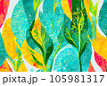 colourfull painting of plant life abstract background that is natural and calming 105981317