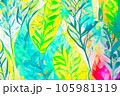 colourfull painting of plant life abstract background that is natural and calming 105981319