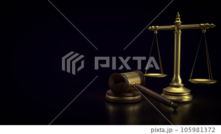 The Hammer and Libra for law and justice concept 3d rendering 105981372