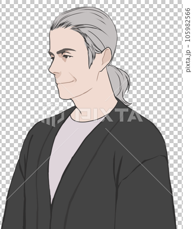 おじさま（白髪ポニーテール） 105982566