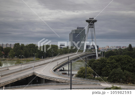 Panoramic view of Bratislava city in Slovakia 105982593