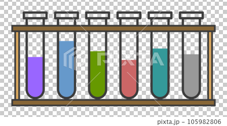 使用液體的科學實驗中使用的玻璃試管插圖-插圖素材 [105982806] - PIXTA圖庫