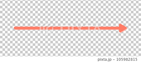 Long horizontal arrow icon pointing to the right - Red - Image material of progress, direction, time axis 105982815