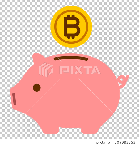 錢幣和豬存錢罐圖標(比特幣) 錢幣和豬存錢罐圖標(比特幣) 105983353
