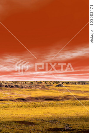 Rugged and Desolate Landscape Petrified Forest Arizona Rugged and Desolate Landscape Petrified Forest Arizona 105983471