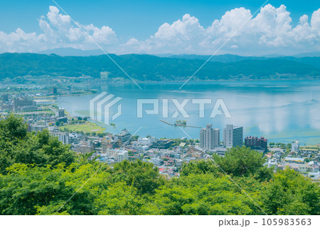 夏の諏訪湖【立石公園より撮影】 105983563