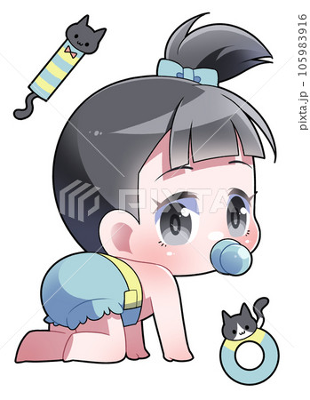 はいはいする赤ちゃんのイラスト素材 [105983916] - PIXTA
