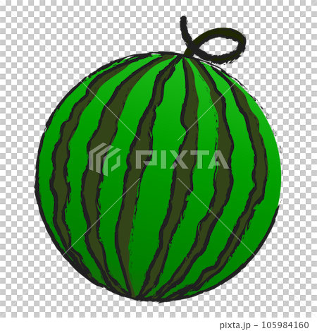 Watermelon isolated on transparent background , fruit line art isolated	 105984160