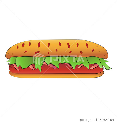 Big hotdog isolated cartoon design on transparent background, junk food clipping path element Big hotdog isolated cartoon design on transparent background, junk food clipping path element 105984164