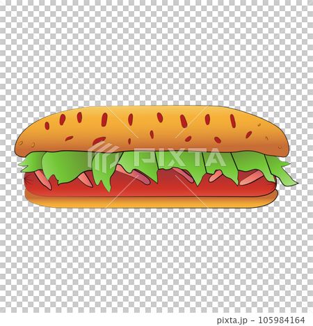 Big hotdog isolated cartoon design on transparent background, junk food clipping path element Big hotdog isolated cartoon design on transparent background, junk food clipping path element 105984164