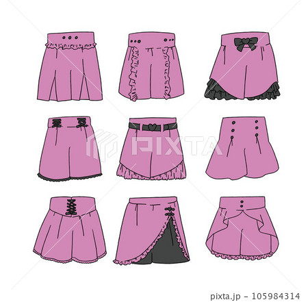 ピンクのショートパンツのイラストセット 105984314