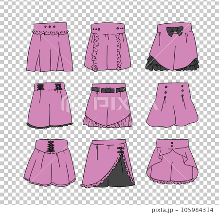ピンクのショートパンツのイラストセット 105984314