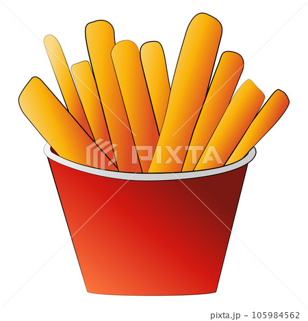 French fries isolated cartoon design on transparent background, junk food clipart element French fries isolated cartoon design on transparent background, junk food clipart element 105984562