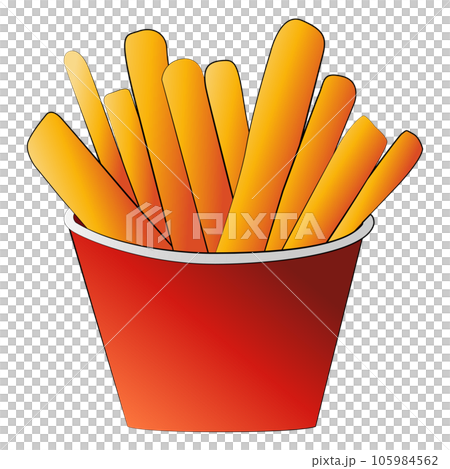 French fries isolated cartoon design on transparent background, junk food clipart element French fries isolated cartoon design on transparent background, junk food clipart element 105984562
