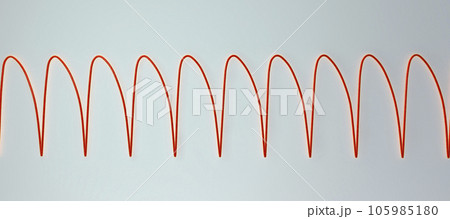 Electrocardiogram displaying ventricular tachycardia, 3D illustration 105985180