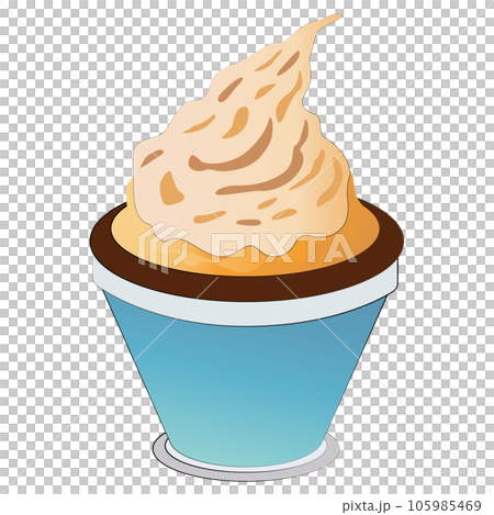 Chocolate and orange bingsu isolated on transparent background, dessert clipart element	 105985469
