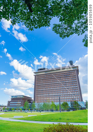 岐阜県庁外観、ぎふ結のもりからの眺め〈岐阜県岐阜市〉 105985699