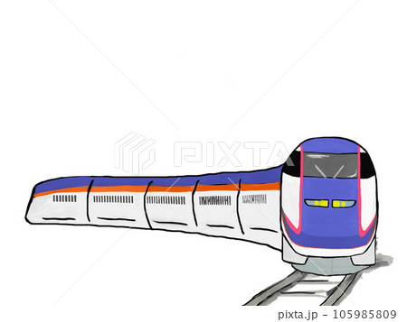 山形新幹線つばさのスケッチ風イラスト 105985809