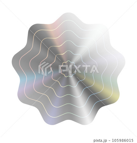 Hologram label icon. Product certification symbol. Realistic shape for award design, sticker label design. Original official guarantee design. Vector illustration 105986015