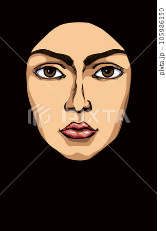 Woman face. Vector drawing iconのイラスト素材 [105986150] - PIXTA