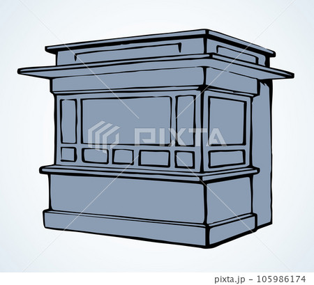 Shop stall. Vector drawing kiosk 105986174