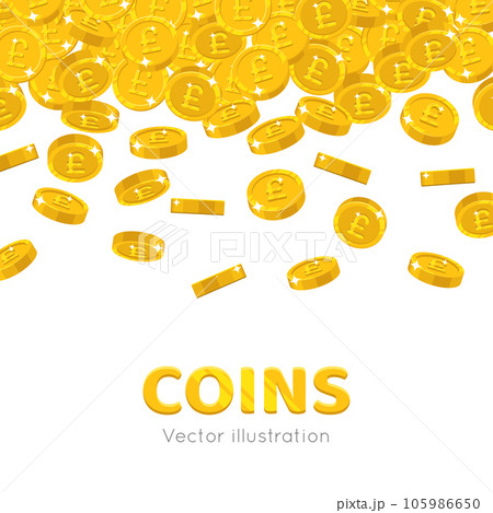 Rain gold pounds cartoon frame 105986650