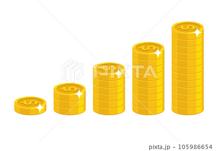 Dollar coin stack Dollar coin stack 105986654