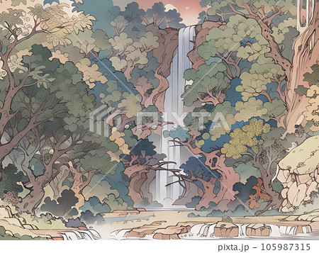 素朴な滝 105987315