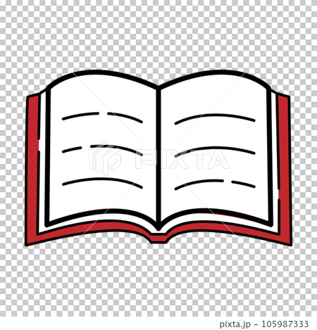 一本打開的紅色封面書的簡單插圖 一本打開的紅色封面書的簡單插圖 105987333